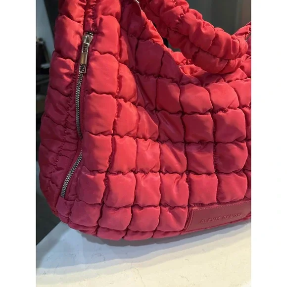 Alexis Bendel Pink Quilted Puffer Hobo Tote - Picture 3 of 8